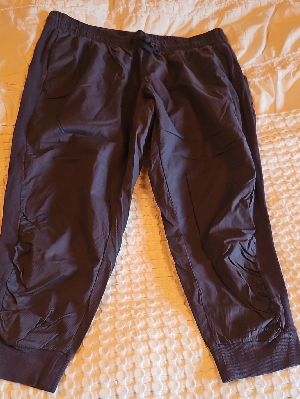 Women's Black Capris - Lightweight Drawstring Joggers
